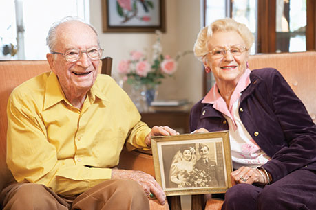 Photo of a couple smiling. Link to Life Stage Gift Planner Over Age 70 Situations.