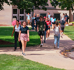 Photo of students on campus. Link to Gifts from Retirement Plans.