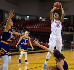 Photo of basketball game. Link to Gifts by Estate Note.