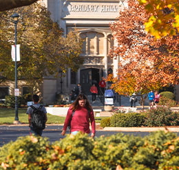 Students walking on campus. Link to Gifts of Real Estate.