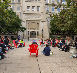 Photo of students on campus. Link to Closely Held Business Stock.